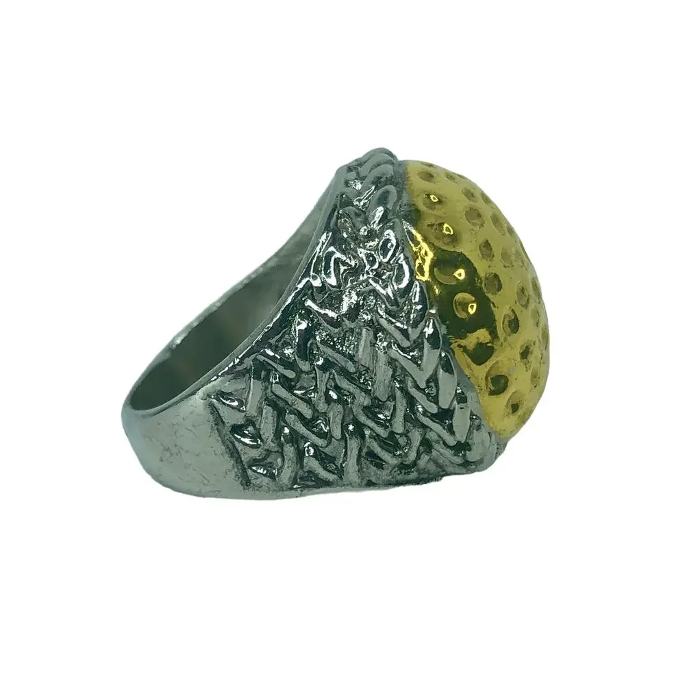 Silver and Gold Circle Ring - Size 8